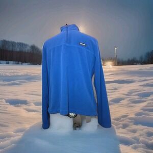 Lands' End Pullover Mens Large Blue  Oeko Tex  Fleece 1/4 Zip‎ Long Sleeve